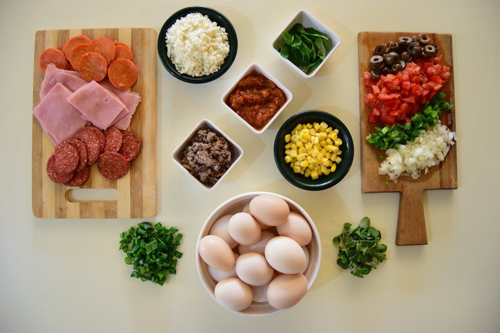 วัตถุดิบจัดเตรียมแยกถ้วยแบบ mise en place